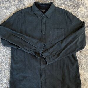 Roark Men's Dark Blue Herringbone Flannel Shirt XL